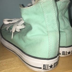 teal high top converse